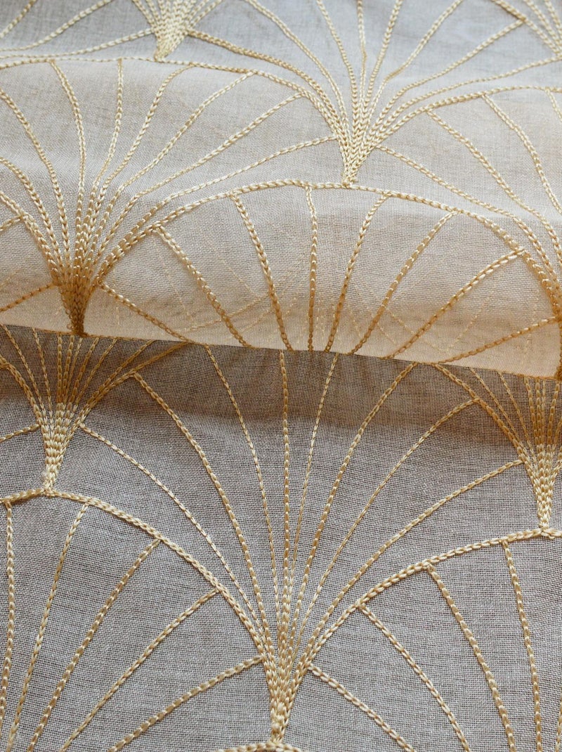 Cortinas bordadas art deco Bege claro - Kiabi