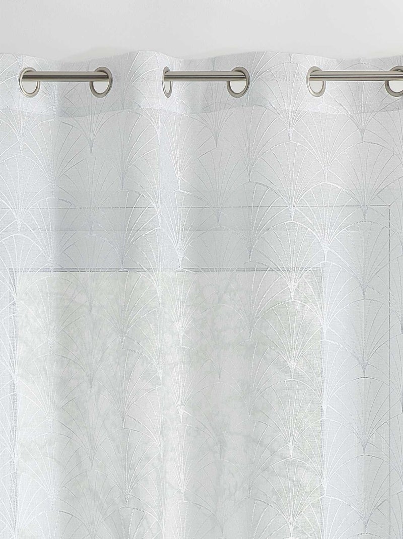 Cortinas bordadas art deco Branco - Kiabi