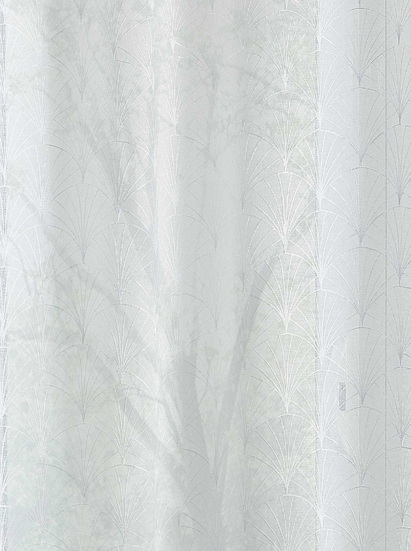 Cortinas bordadas art deco Branco - Kiabi