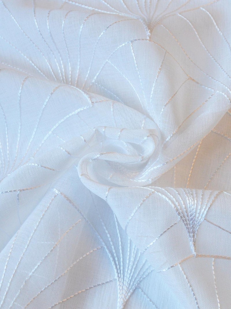 Cortinas bordadas art deco Branco - Kiabi