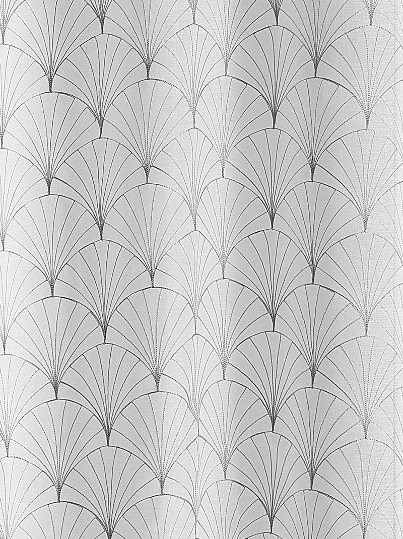 Cortinas bordadas art deco Cinza claro - Kiabi