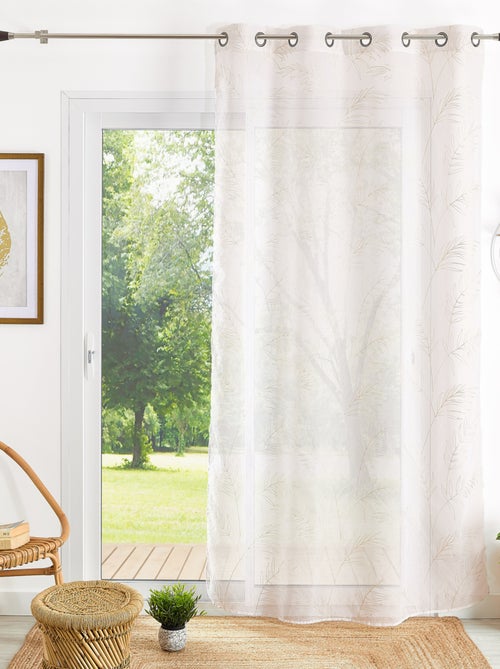 Cortinas bordadas com motivos de folhas - Kiabi