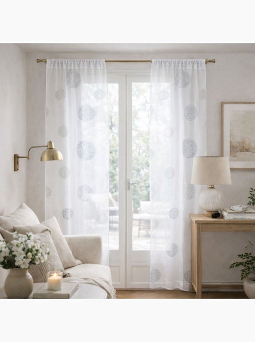 Cortinas bordadas redondas para janelas - Kiabi