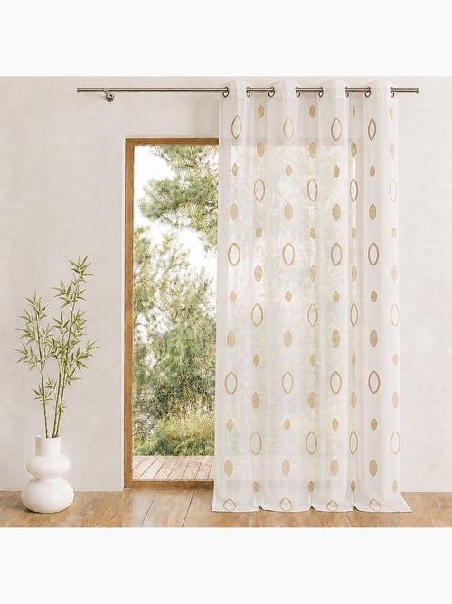 Cortinas coloridas com círculos prontas a instalar - Kiabi