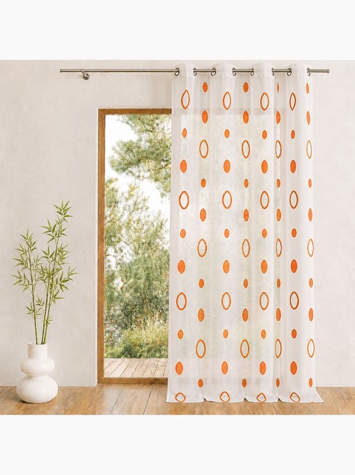 Cortinas coloridas com círculos prontas a instalar - Kiabi