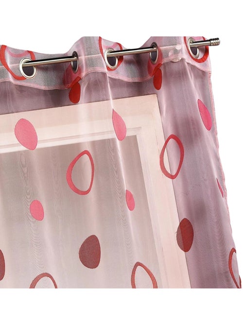 Cortinas coloridas com círculos prontas a instalar - Kiabi