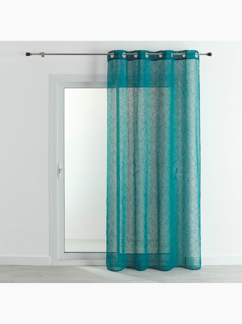 Cortinas com efeito linho Azul-petróleo - Kiabi