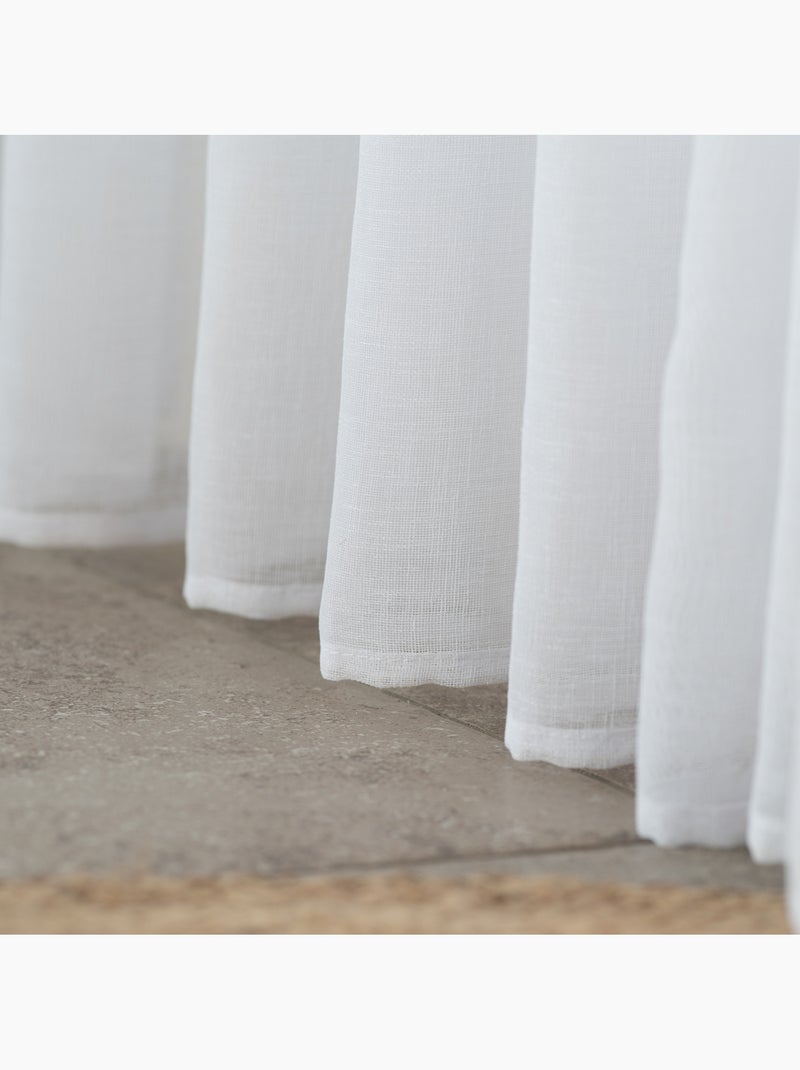 Cortinas com efeito linho Branco - Kiabi