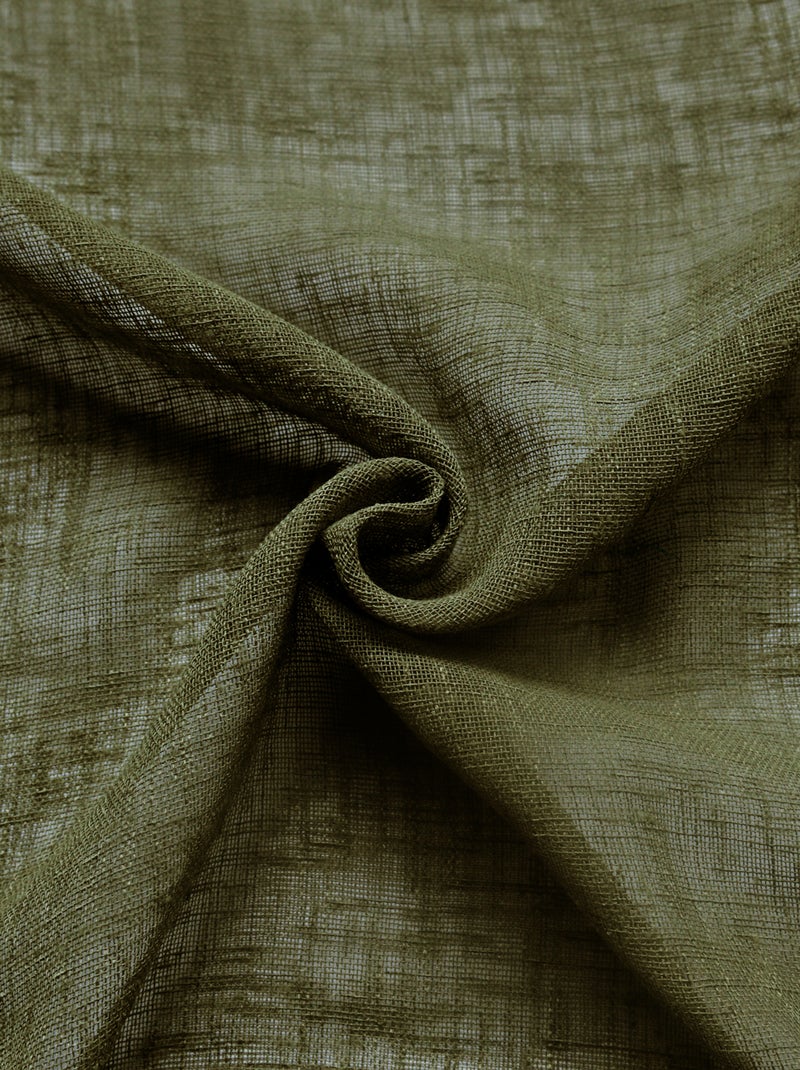 Cortinas com efeito linho Verde oliva - Kiabi