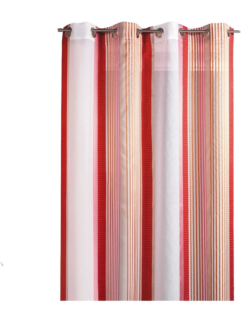 Cortinas com riscas verticais de cores finas Laranja - Kiabi