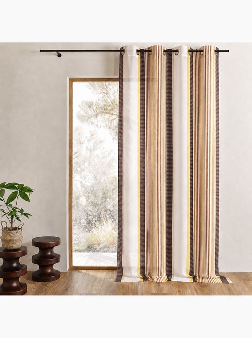 Cortinas com riscas verticais de cores finas - Kiabi