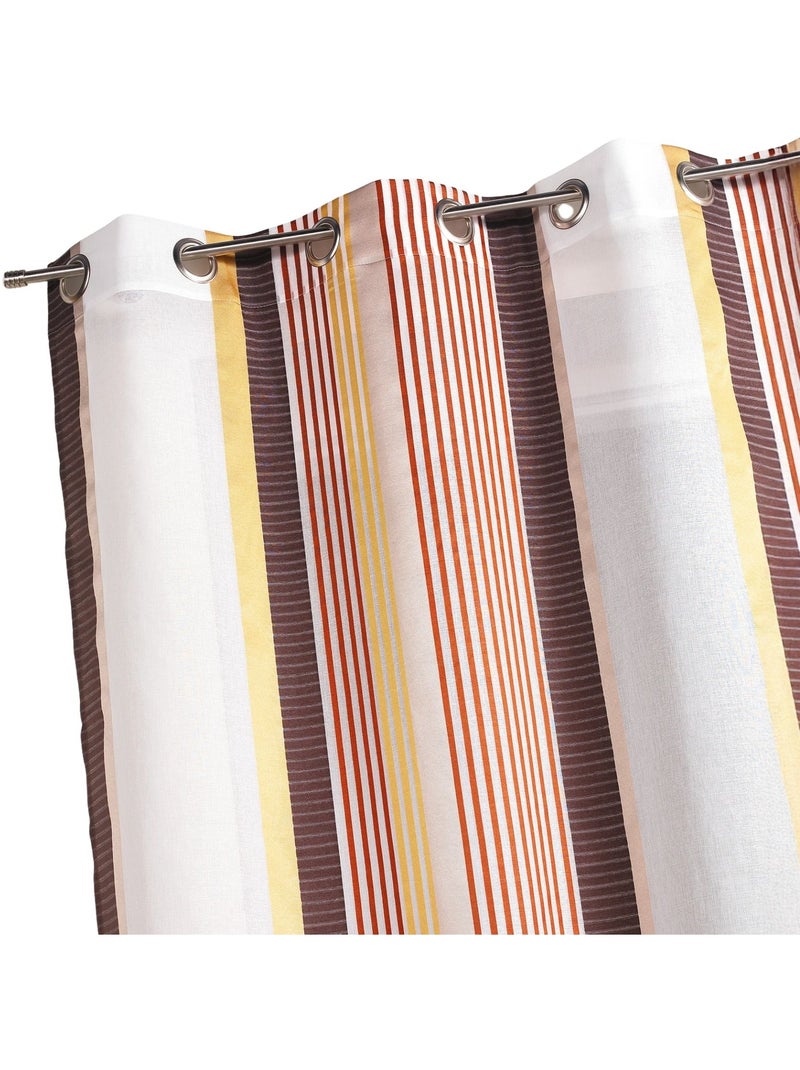 Cortinas com riscas verticais de cores finas Vermelho tijolo - Kiabi