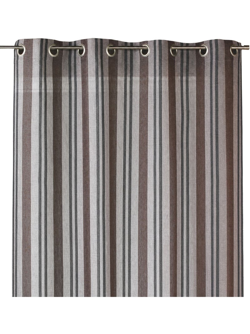 Cortinas com riscas verticais prontas a instalar Cinza claro - Kiabi