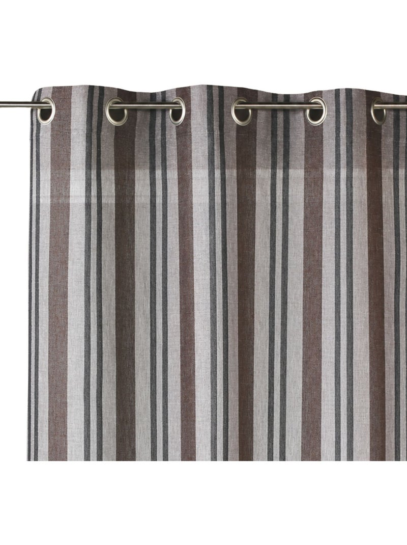 Cortinas com riscas verticais prontas a instalar Cinza claro - Kiabi