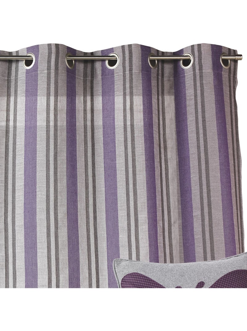 Cortinas com riscas verticais prontas a instalar Roxo ameixa - Kiabi
