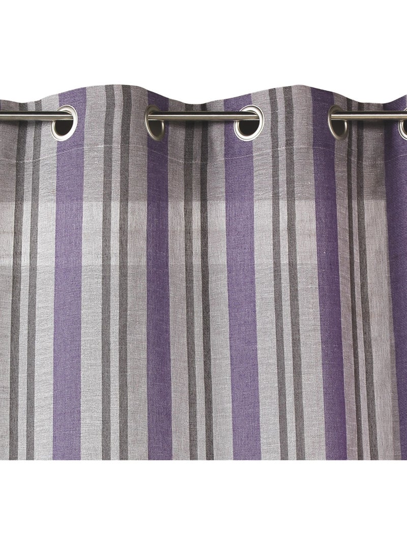 Cortinas com riscas verticais prontas a instalar Roxo ameixa - Kiabi