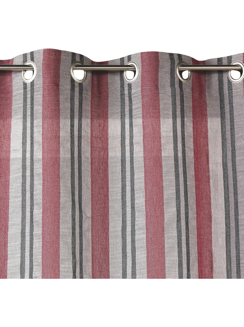 Cortinas com riscas verticais prontas a instalar Vermelho - Kiabi