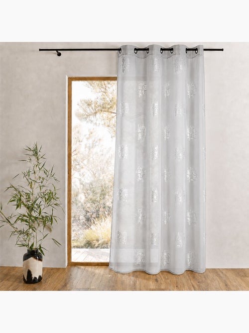 Cortinas de efeito linho com estampados prateados - Kiabi