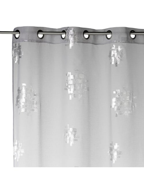 Cortinas de efeito linho com estampados prateados - Kiabi