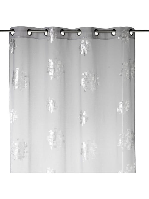 Cortinas de efeito linho com estampados prateados - Kiabi