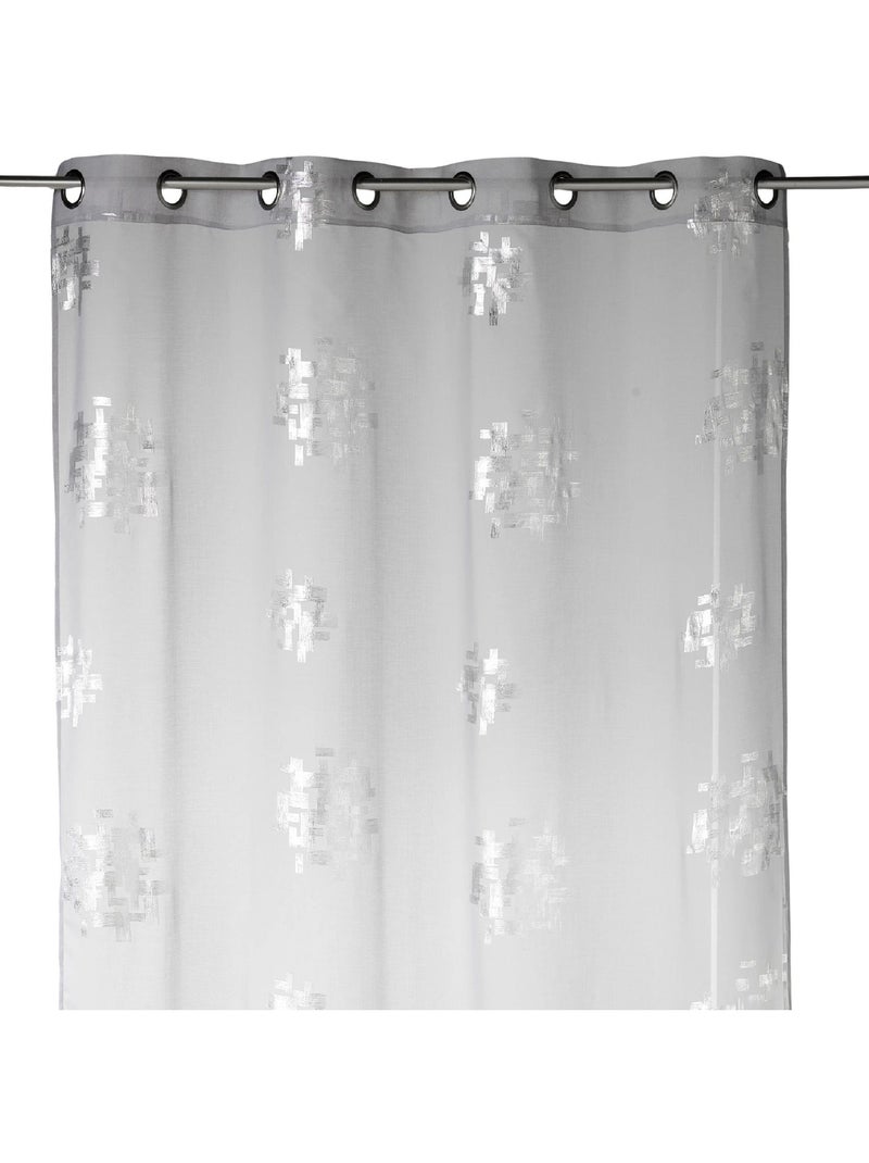 Cortinas de efeito linho com estampados prateados Cinza claro - Kiabi