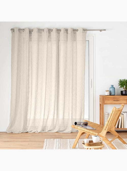 Cortinas de grande largura com efeito de linho tecido - Kiabi