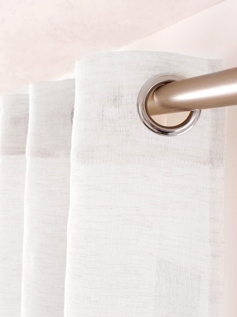 Cortinas de linho com aspeto de linho Branco - Kiabi
