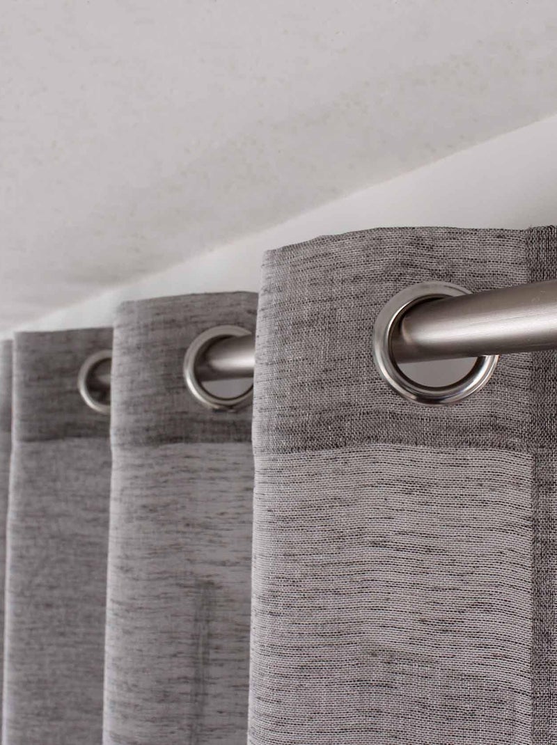 Cortinas de linho com aspeto de linho Preto - Kiabi