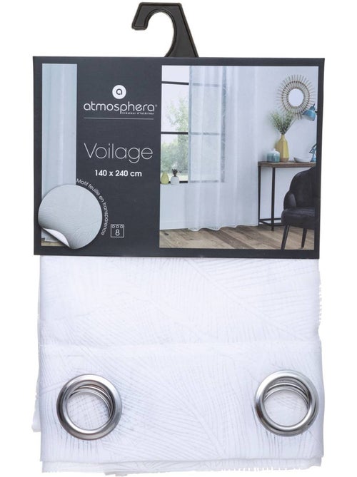 Cortinas de rede com estampado de folhas - Kiabi