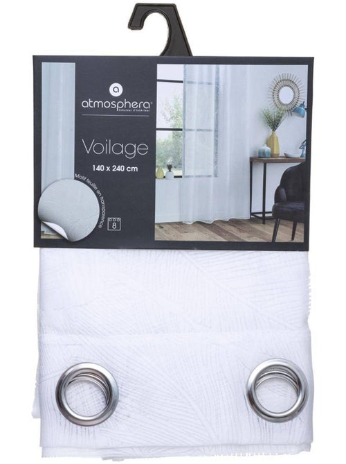 Cortinas de rede com estampado de folhas - Kiabi