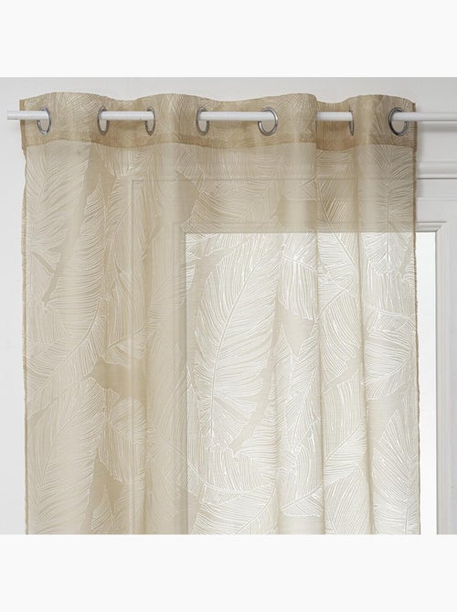 Cortinas de rede com estampado de folhas - Kiabi