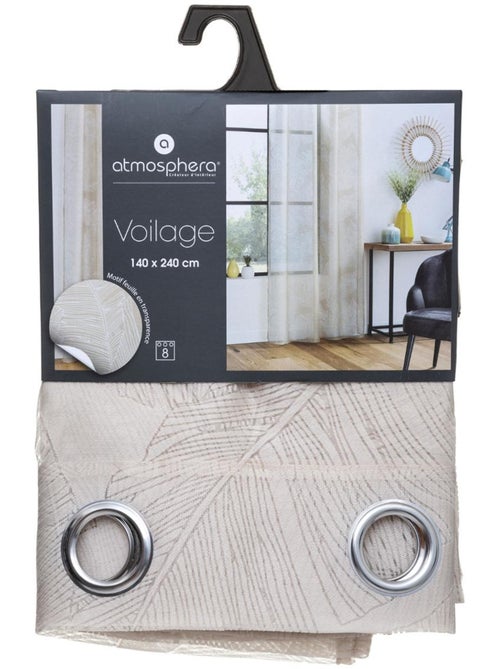Cortinas de rede com estampado de folhas - Kiabi