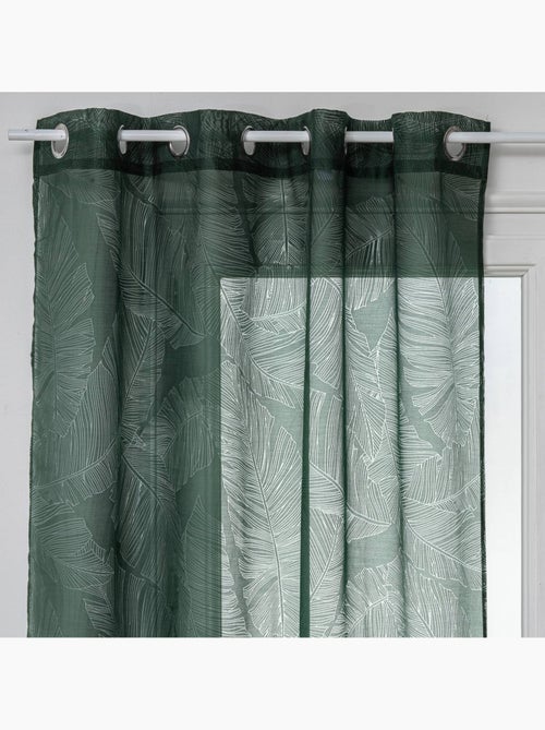 Cortinas de rede com estampado de folhas - Kiabi