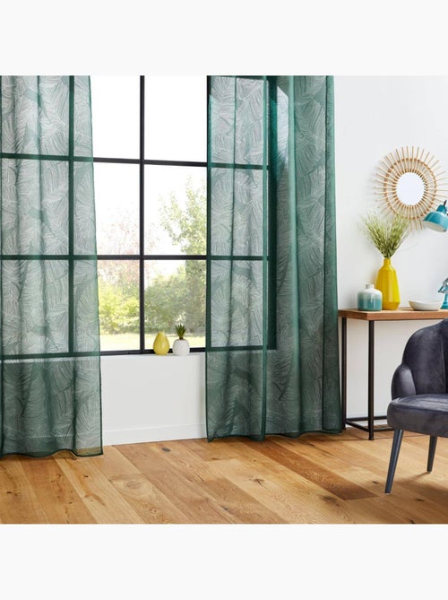 Cortinas de rede com estampado de folhas - Kiabi