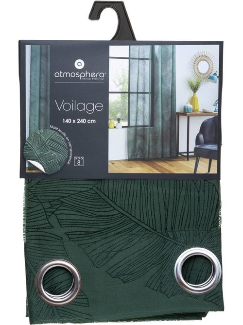 Cortinas de rede com estampado de folhas - Kiabi