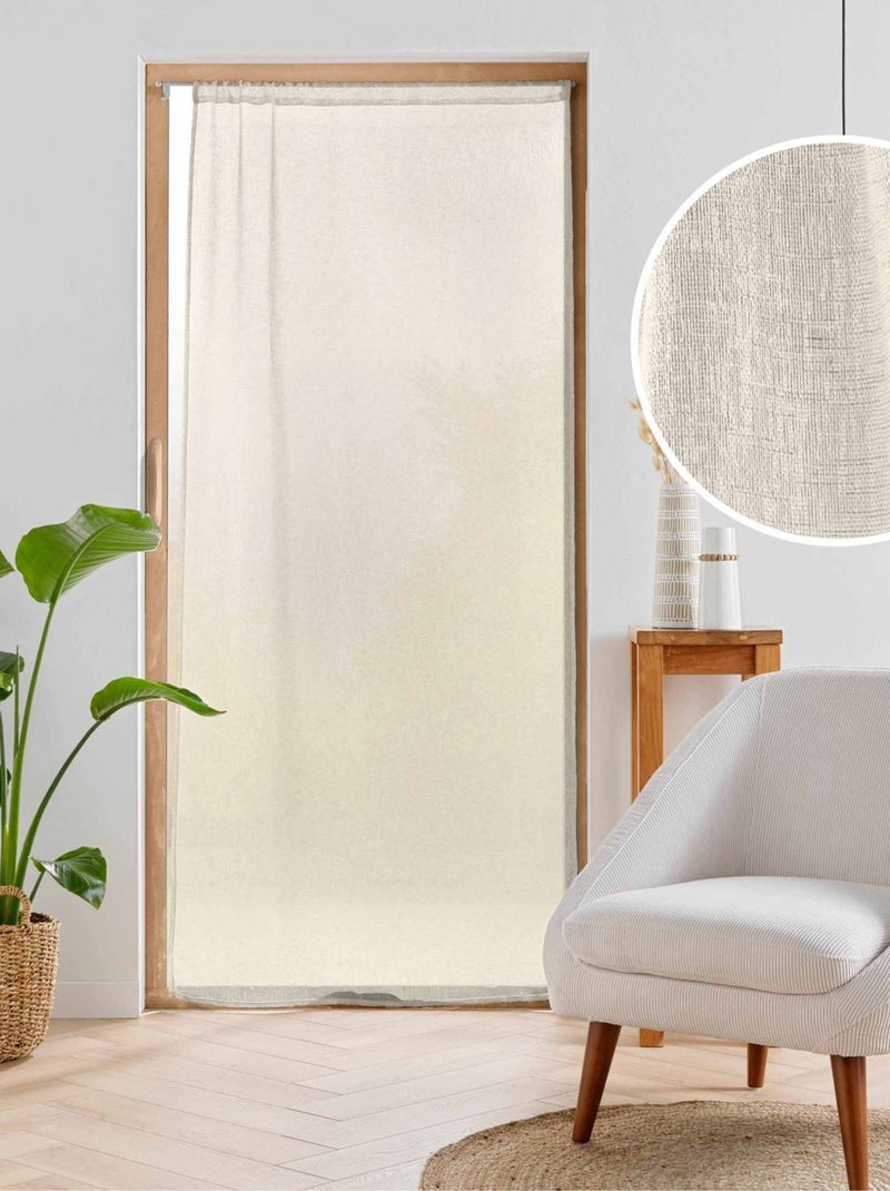 Cortinas para janelas grandes com efeito de linho tecido Bege claro - Kiabi