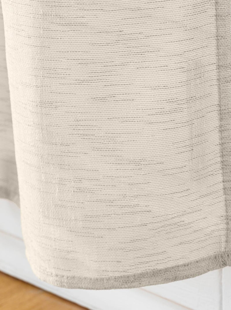Cortinas para janelas grandes com efeito de linho tecido Bege claro - Kiabi