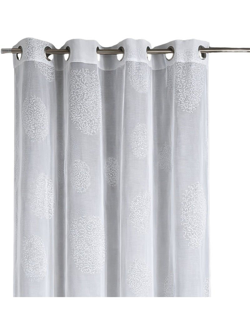 Cortinas redondas com impressão magnética Branco - Kiabi