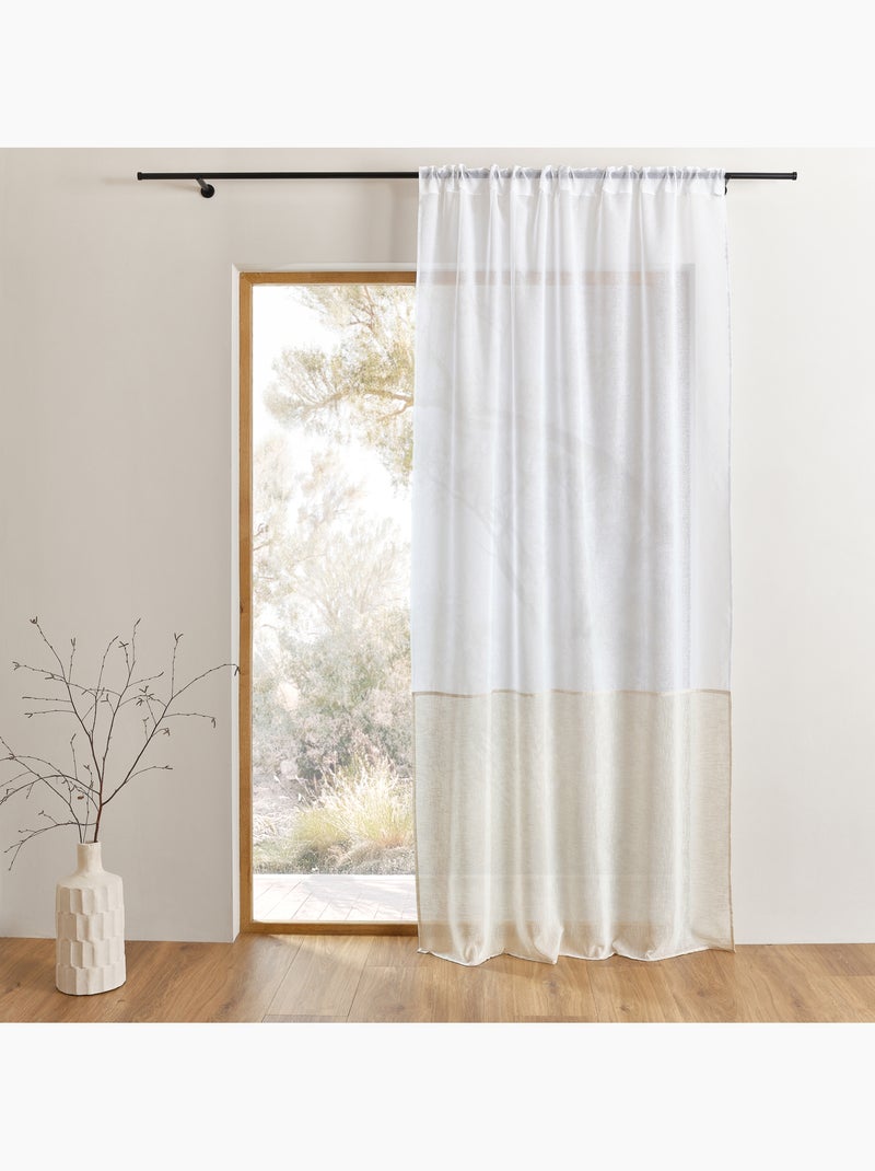 Cortinas suspensas 3 em 1 em dois tons luz Branco - Kiabi