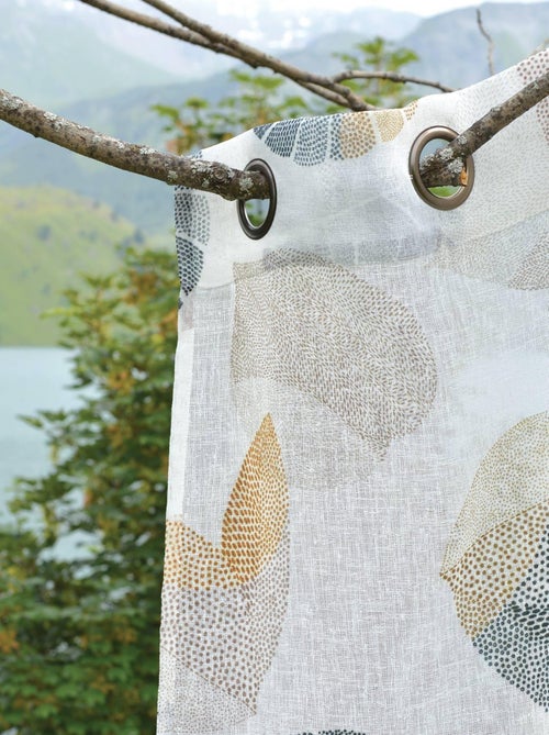 Cortinas transparentes com estampados de folhas - Kiabi