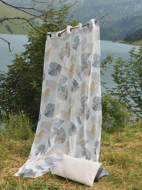 Cortinas transparentes com estampados de folhas - Kiabi