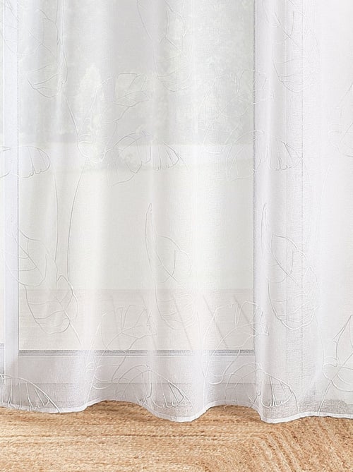 Cortinas transparentes com padrão de folhas e abas ocultas - Kiabi