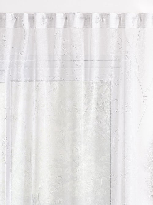 Cortinas transparentes com padrão de folhas e abas ocultas - Kiabi