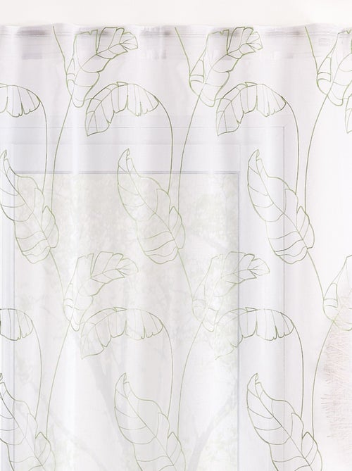 Cortinas transparentes com padrão de folhas e abas ocultas - Kiabi