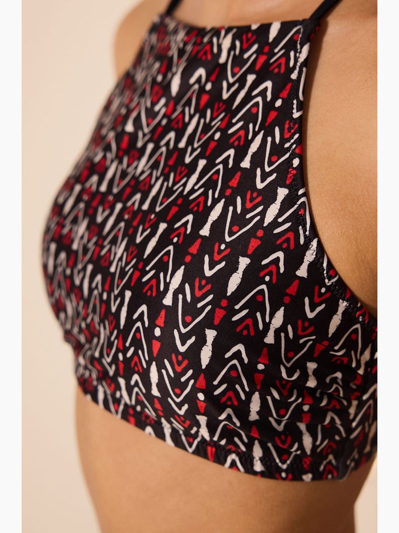 Corus top de biquíni halter penti Preto Branco - Kiabi