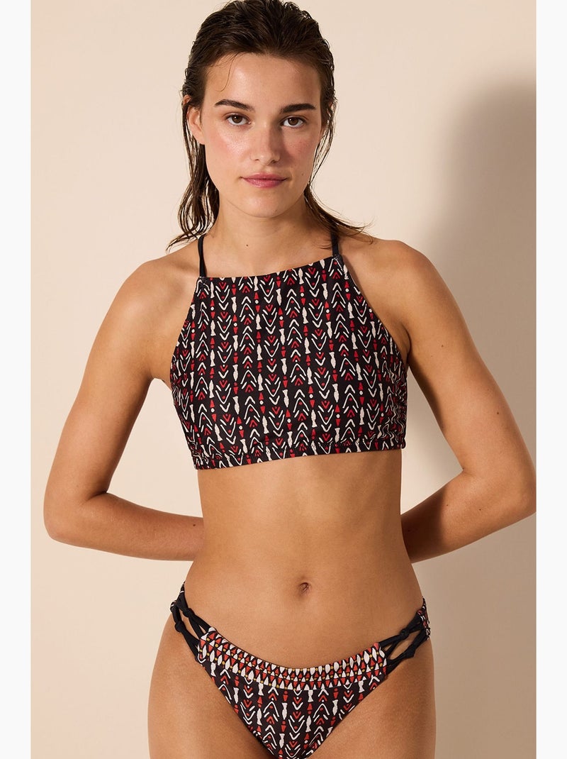 Corus top de biquíni halter penti Preto Branco - Kiabi