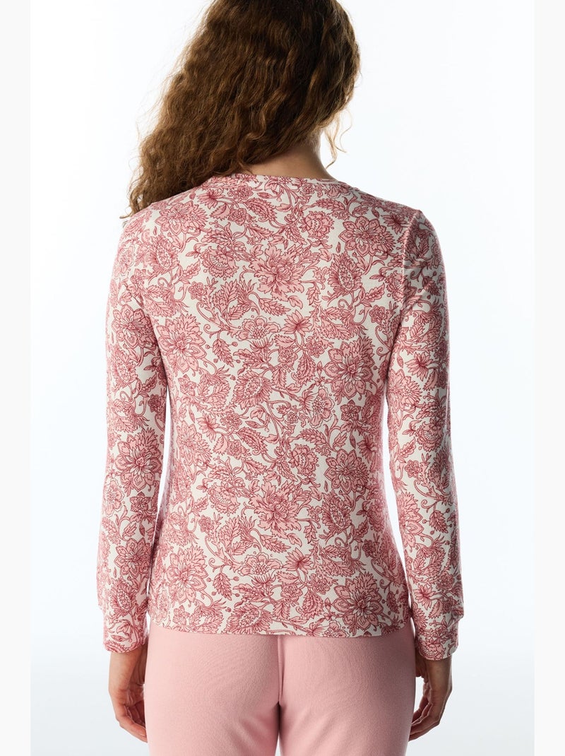 Countryside t-shirt de pijama estampado floral de manga comprida penti Branco Rosa - Kiabi