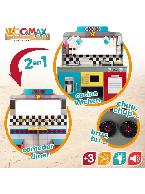 Cozinha de madeira e bar retro woomax - Kiabi