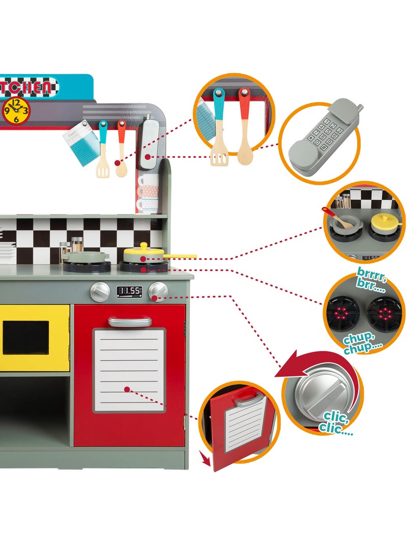 Cozinha de madeira e bar retro woomax N/D - Kiabi