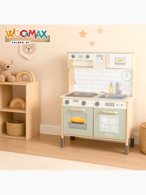 Cozinha elétrica de madeira com luz, som e acessórios 30x68x102 cm WOOMAX - Kiabi